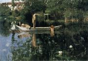 William Stott of Oldham The Bathing Place oil painting on canvas